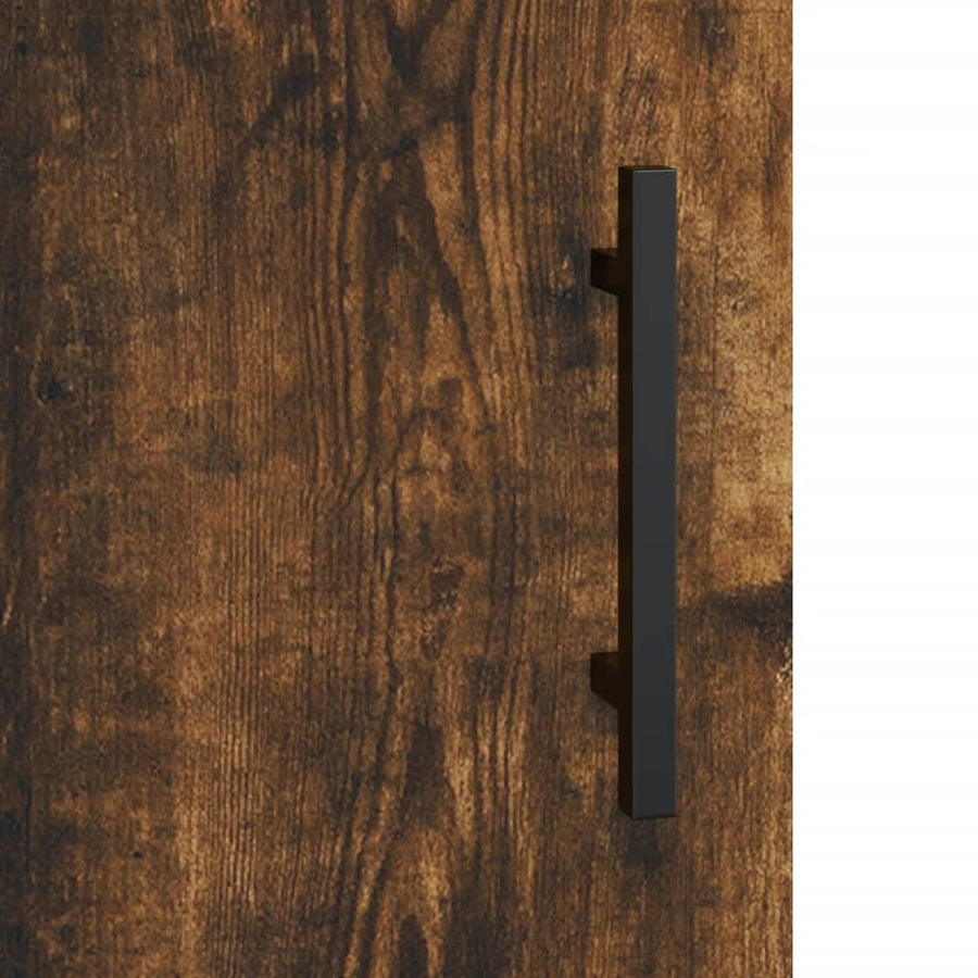 Hoge Kast 69,5X34X180 Cm Bewerkt Hout Kleurig Gerookt eiken