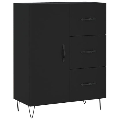 Hoge Kast 69,5X34X180 Cm Bewerkt Hout Zwart
