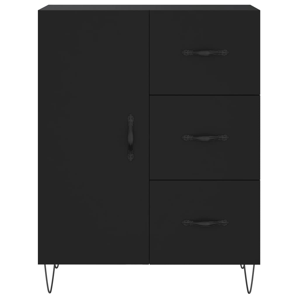 Hoge Kast 69,5X34X180 Cm Bewerkt Hout Zwart