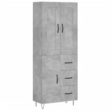 Hoge Kast 69,5X34X180 Cm Bewerkt Hout Betongrijs