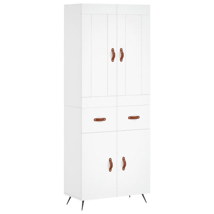 Hoge Kast 69,5X34X180 Cm Bewerkt Hout Wit