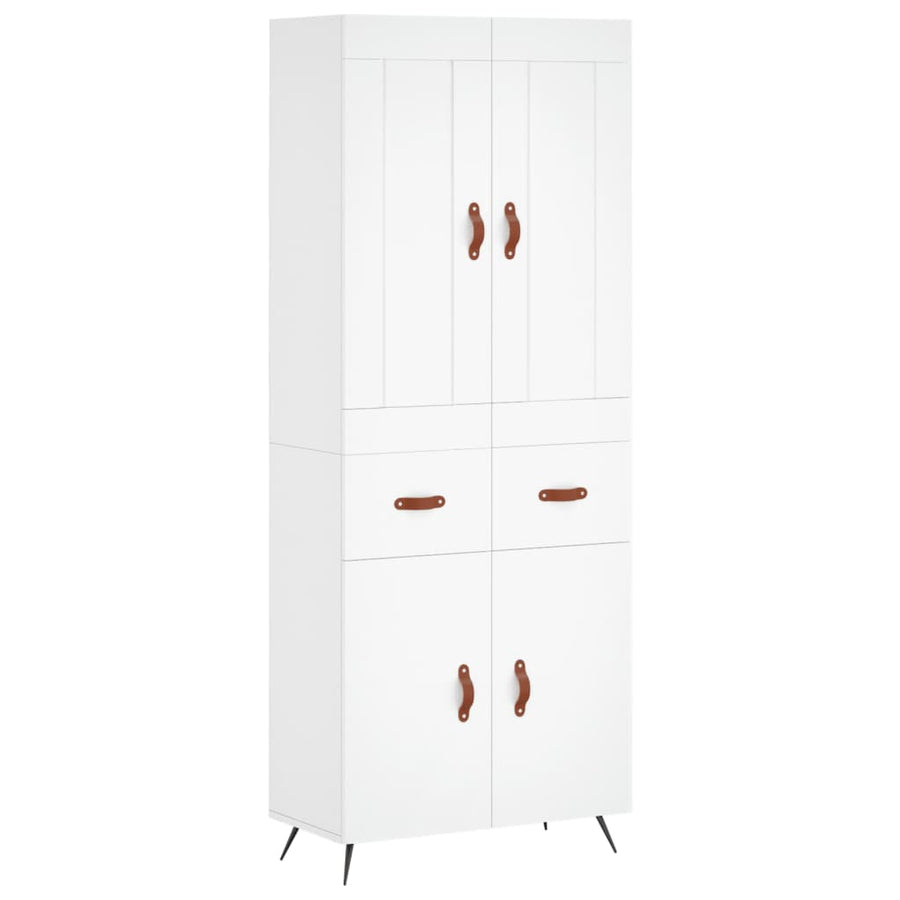 Hoge Kast 69,5X34X180 Cm Bewerkt Hout Wit