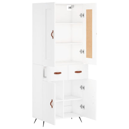Hoge Kast 69,5X34X180 Cm Bewerkt Hout Wit