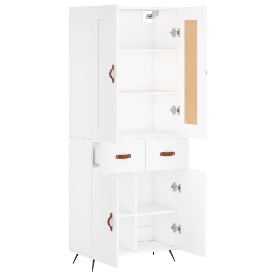 Hoge Kast 69,5X34X180 Cm Bewerkt Hout Wit