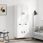 Tall cabinet 69.5x34x180 cm distressed wood white