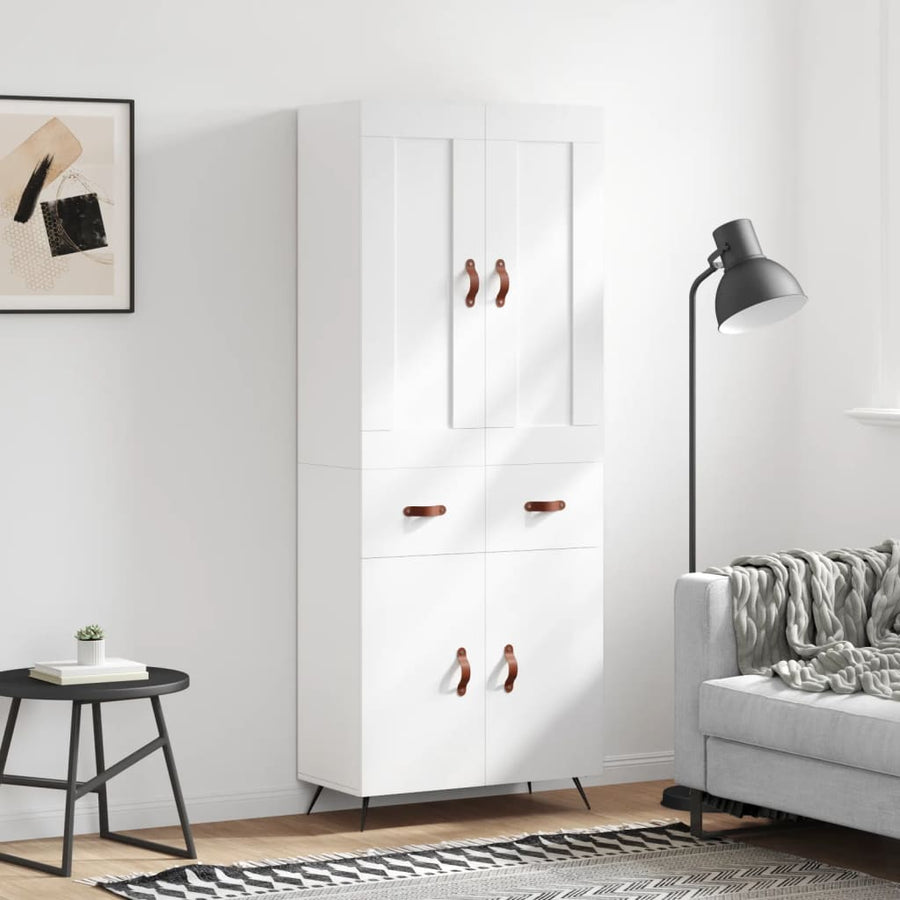 Hoge Kast 69,5X34X180 Cm Bewerkt Hout Wit
