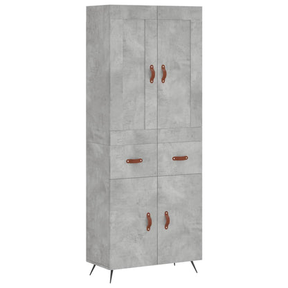 Hoge Kast 69,5X34X180 Cm Bewerkt Hout Betongrijs
