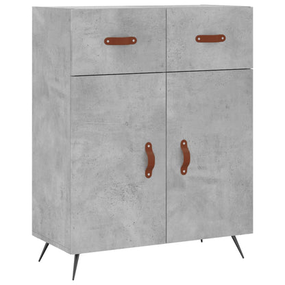 Hoge Kast 69,5X34X180 Cm Bewerkt Hout Betongrijs