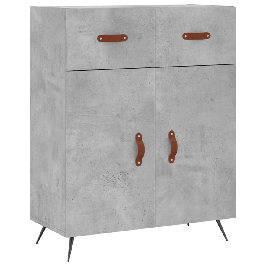 Hoge Kast 69,5X34X180 Cm Bewerkt Hout Betongrijs