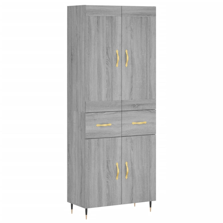 Hoge Kast 69,5X34X180 Cm Bewerkt Hout Grijs Sonoma Eikenkleurig
