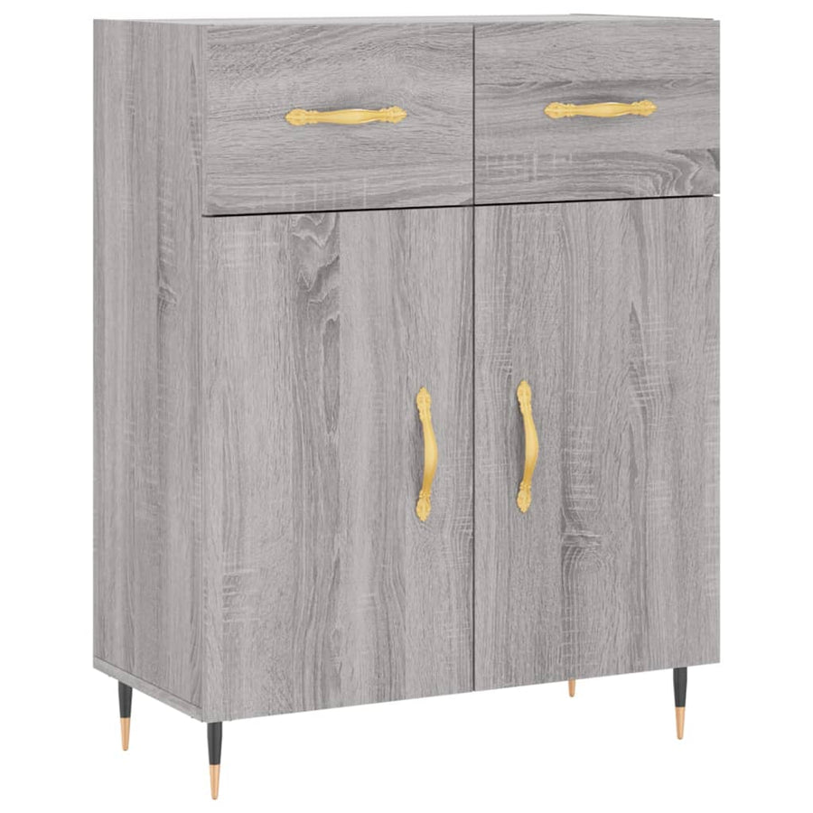 Hoge Kast 69,5X34X180 Cm Bewerkt Hout Grijs Sonoma Eikenkleurig