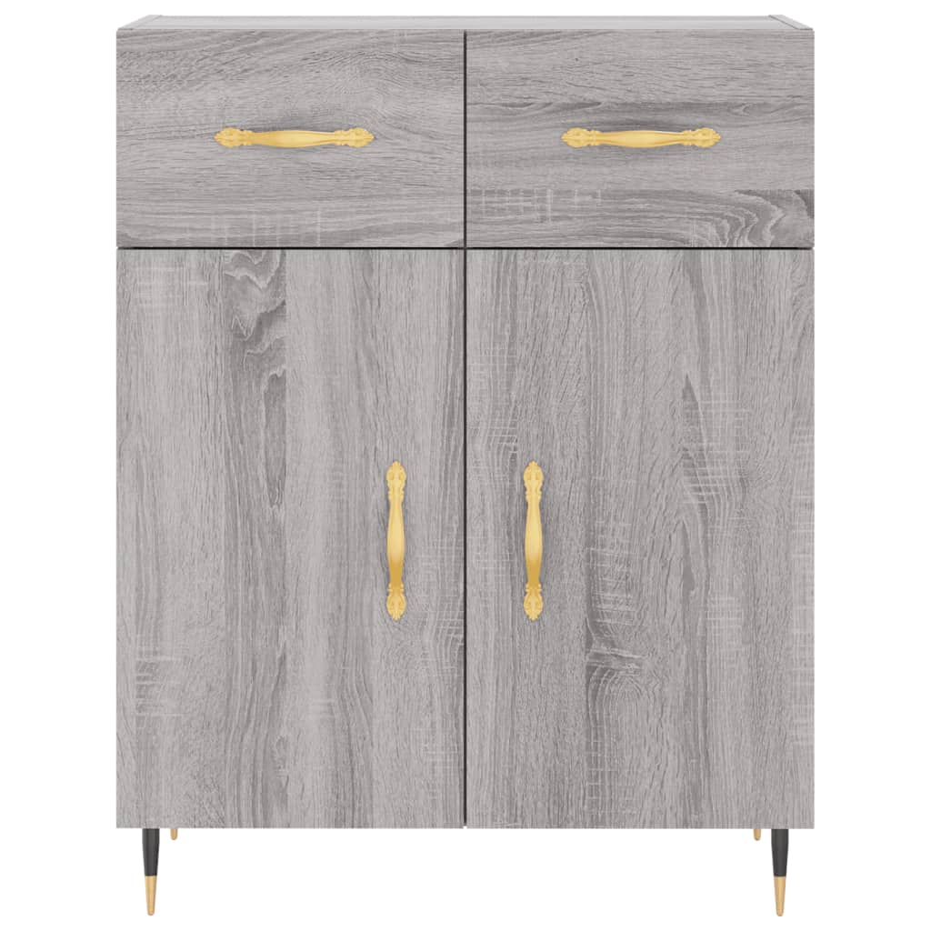Hoge Kast 69,5X34X180 Cm Bewerkt Hout Grijs Sonoma Eikenkleurig