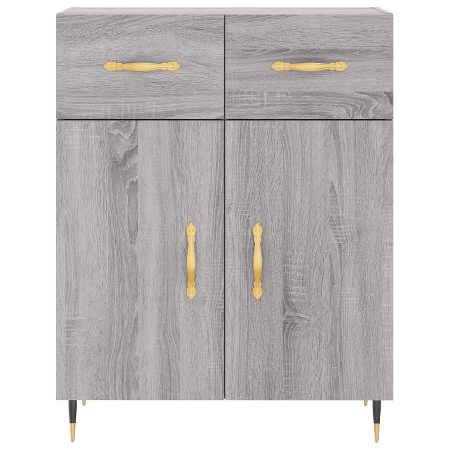 Hoge Kast 69,5X34X180 Cm Bewerkt Hout Grijs Sonoma Eikenkleurig