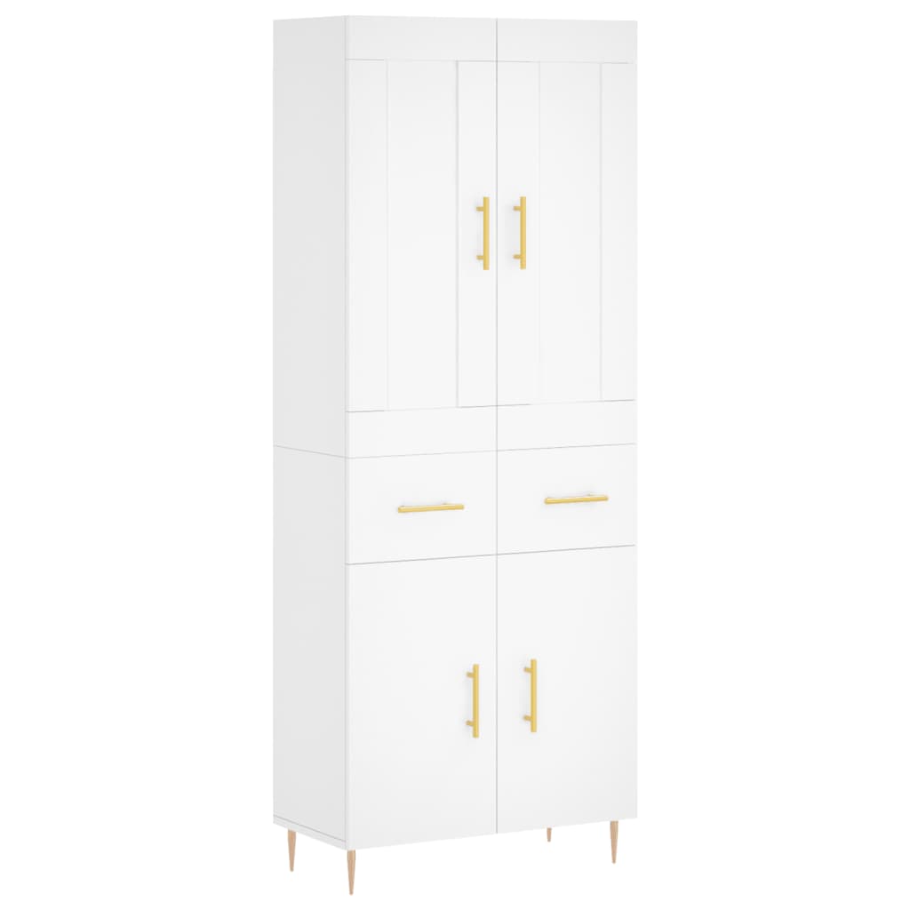Hoge Kast 69,5X34X180 Cm Bewerkt Hout Wit