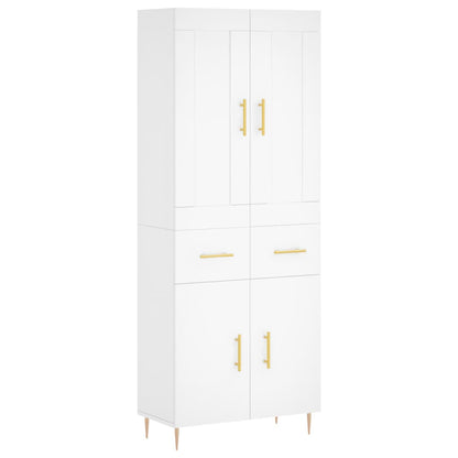 Hoge Kast 69,5X34X180 Cm Bewerkt Hout Wit