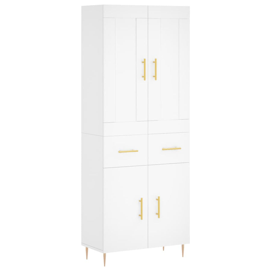 Hoge Kast 69,5X34X180 Cm Bewerkt Hout Wit