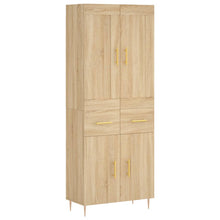 Hoge Kast 69,5X34X180 Cm Bewerkt Hout Kleurig Sonoma eiken