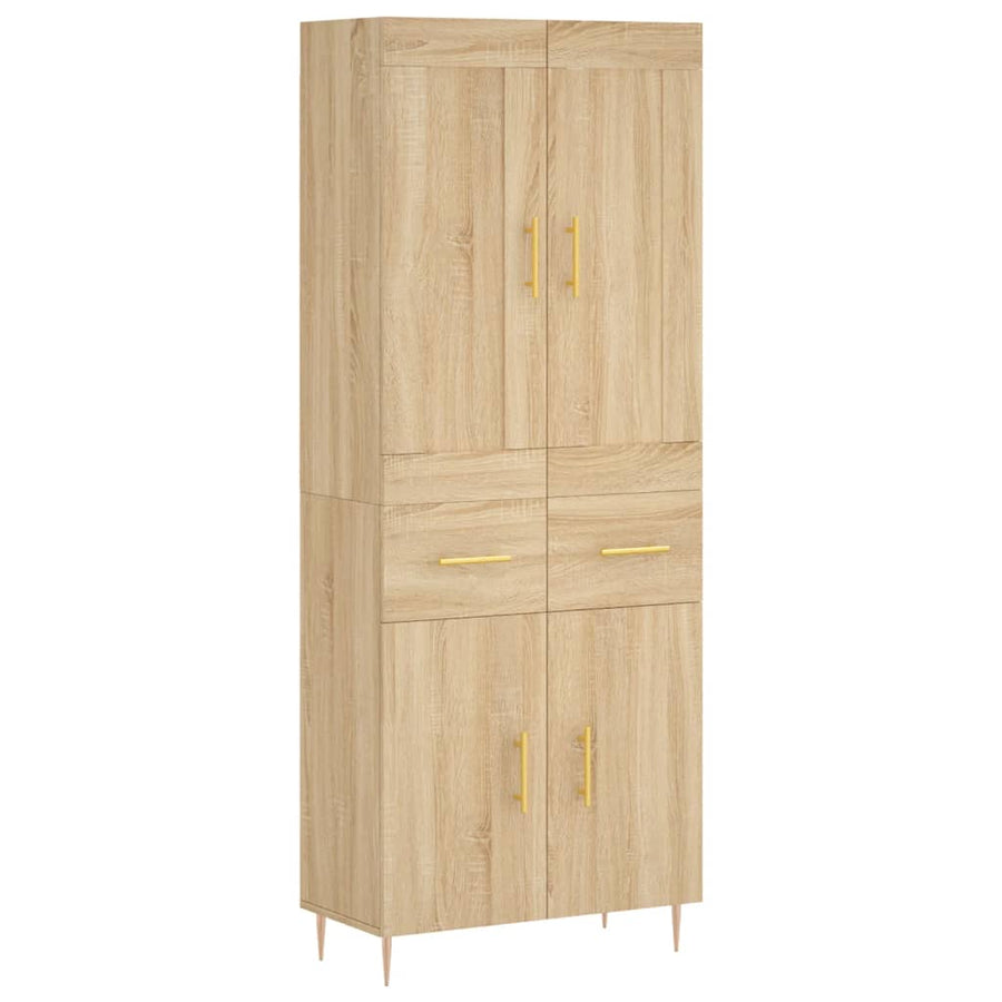 Hoge Kast 69,5X34X180 Cm Bewerkt Hout Kleurig Sonoma eiken