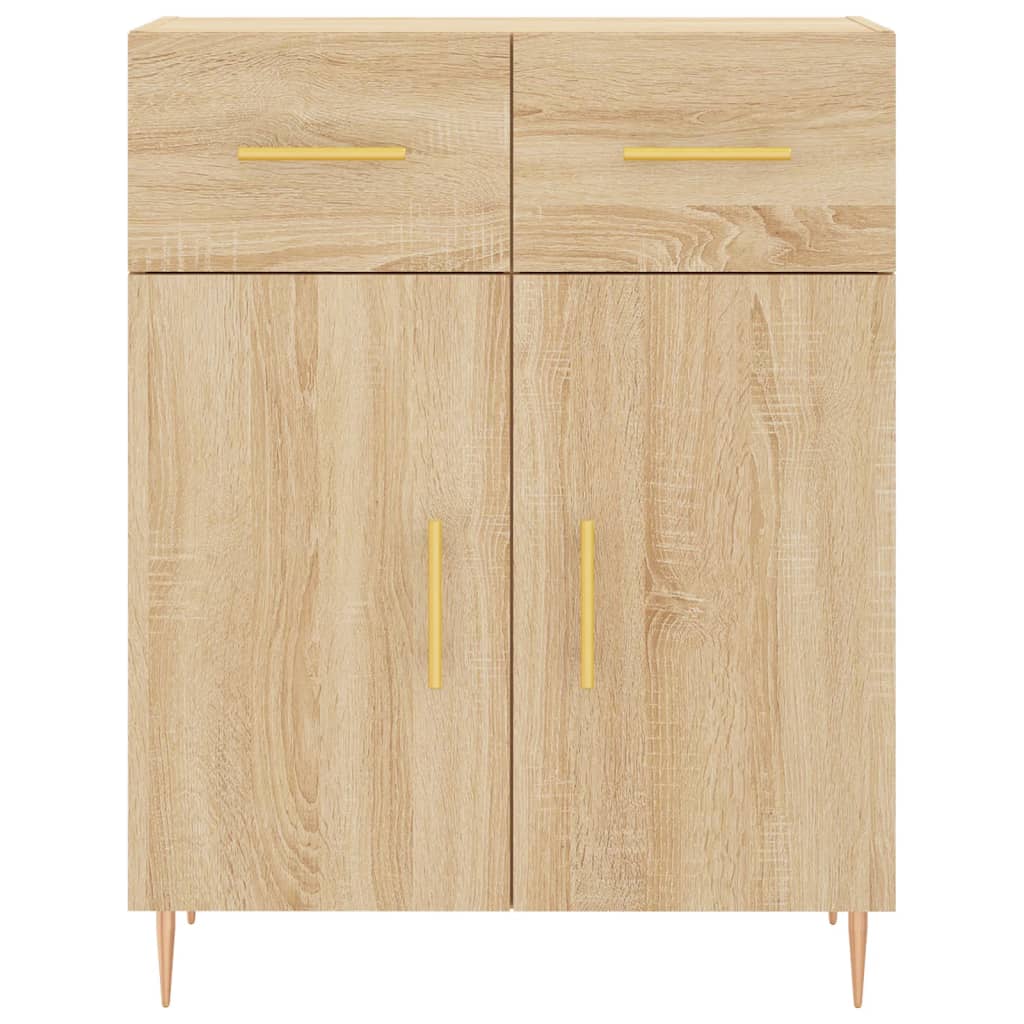 Hoge Kast 69,5X34X180 Cm Bewerkt Hout Kleurig Sonoma eiken