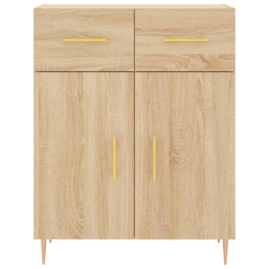Hoge Kast 69,5X34X180 Cm Bewerkt Hout Kleurig Sonoma eiken