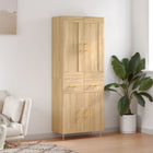 Hoge kast 69,5x34x180 cm bewerkt hout sonoma eiken