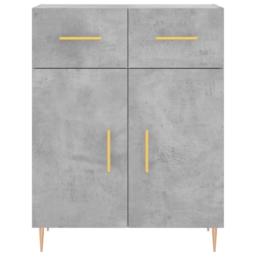 Hoge Kast 69,5X34X180 Cm Bewerkt Hout Betongrijs