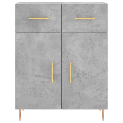 Hoge Kast 69,5X34X180 Cm Bewerkt Hout Betongrijs
