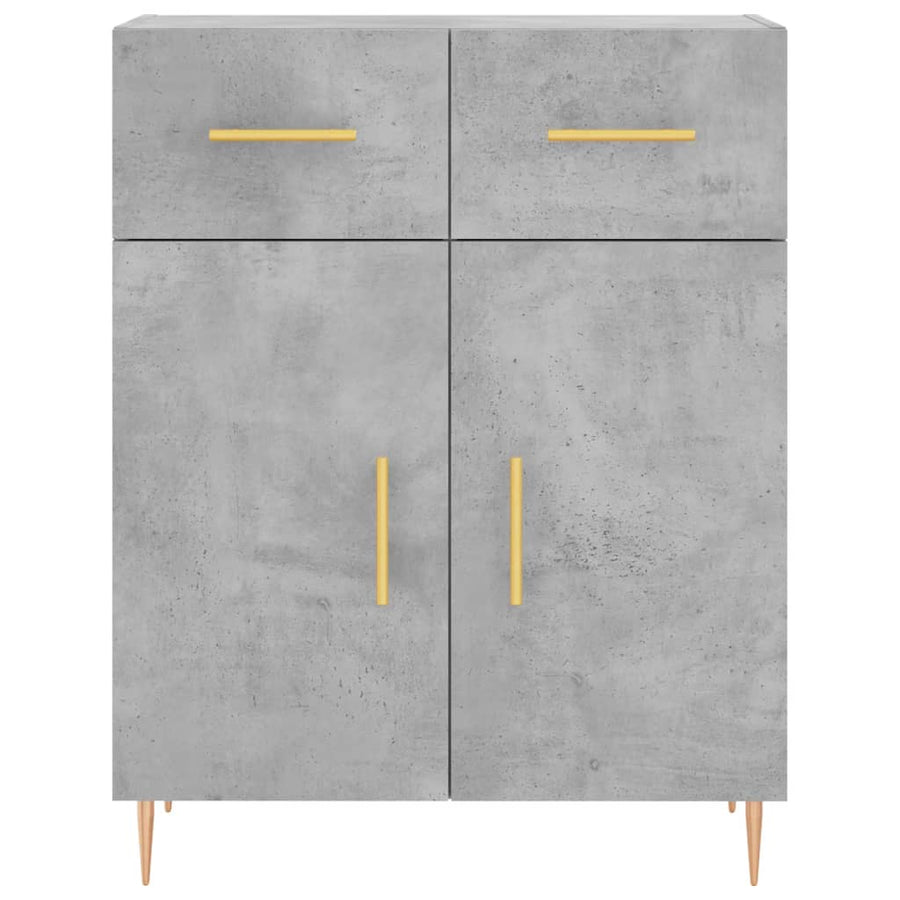 Hoge Kast 69,5X34X180 Cm Bewerkt Hout Betongrijs