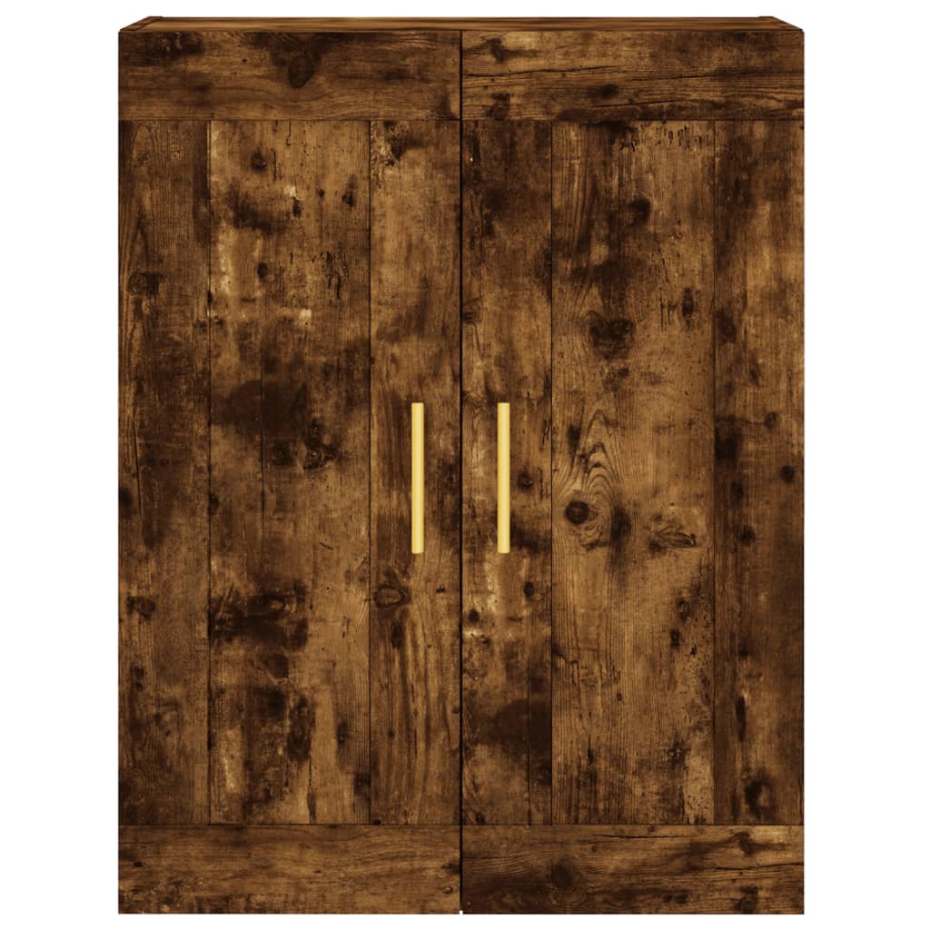 Hoge Kast 69,5X34X180 Cm Bewerkt Hout Kleurig Gerookt eiken