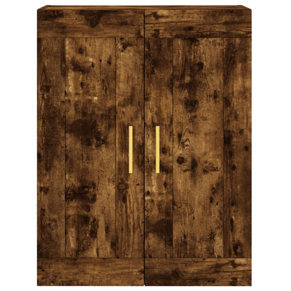 Hoge Kast 69,5X34X180 Cm Bewerkt Hout Kleurig Gerookt eiken