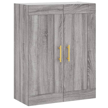 Hoge Kast 69,5X34X180 Cm Bewerkt Hout Eikenkleurig Grijs sonoma