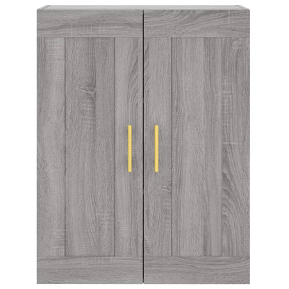 Hoge Kast 69,5X34X180 Cm Bewerkt Hout Eikenkleurig Grijs sonoma