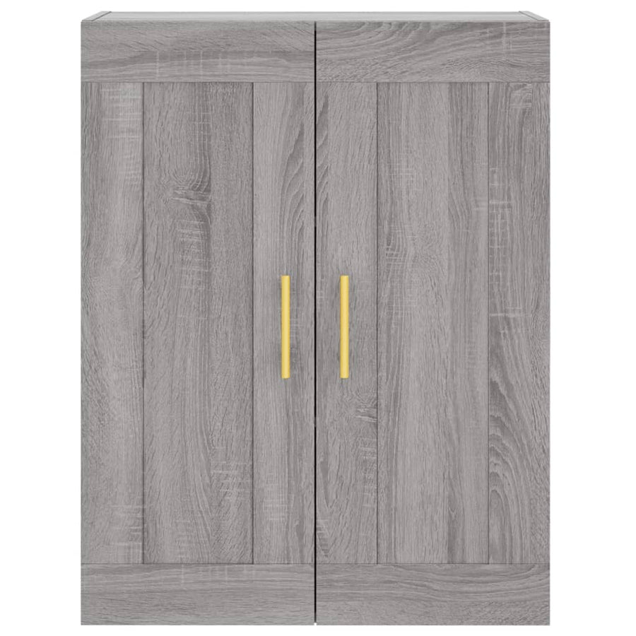 Hoge Kast 69,5X34X180 Cm Bewerkt Hout Eikenkleurig Grijs sonoma