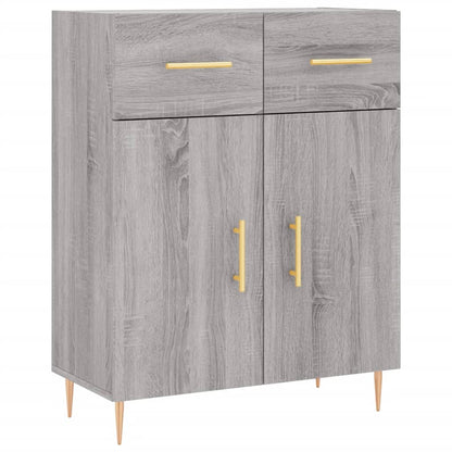 Hoge Kast 69,5X34X180 Cm Bewerkt Hout Eikenkleurig Grijs sonoma