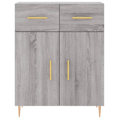 Hoge Kast 69,5X34X180 Cm Bewerkt Hout Eikenkleurig Grijs sonoma