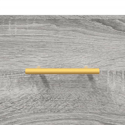 Hoge Kast 69,5X34X180 Cm Bewerkt Hout Eikenkleurig Grijs sonoma