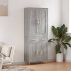 Tall cabinet 69.5x34x180 cm treated wood grey Sonoma oak finish
