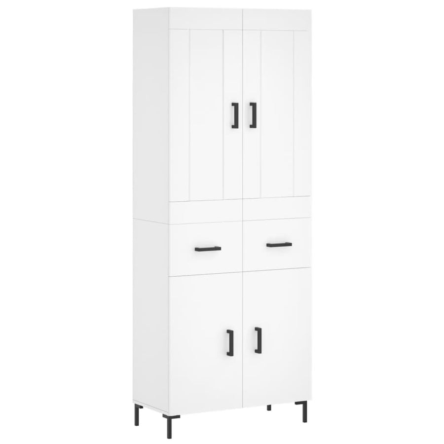 Hoge Kast 69,5X34X180 Cm Bewerkt Hout Wit