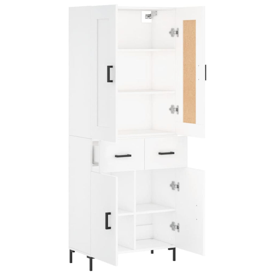 Hoge Kast 69,5X34X180 Cm Bewerkt Hout Wit