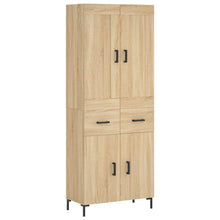 Hoge Kast 69,5X34X80 Cm Bewerkt Hout Kleurig Sonoma eiken 2 deuren 2 lades