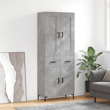 Hoge Kast 69,5X34X180 Cm Bewerkt Hout Betongrijs