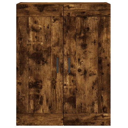 Hoge Kast 69,5X34X180 Cm Bewerkt Hout Kleurig Gerookt eiken