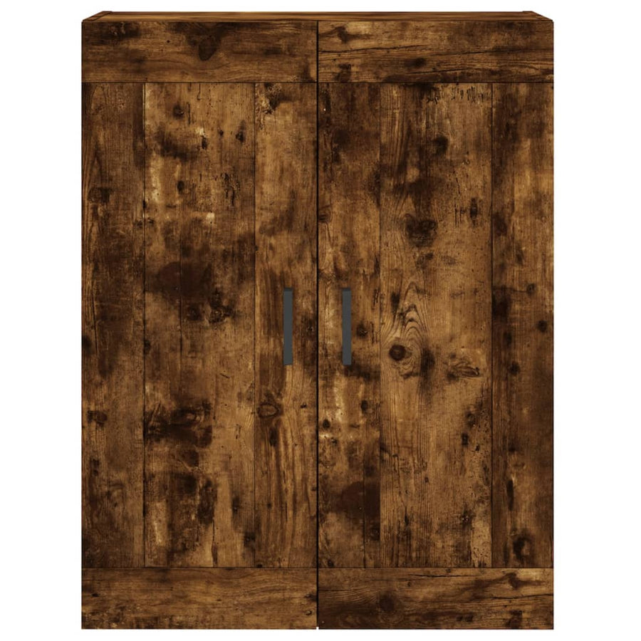 Hoge Kast 69,5X34X180 Cm Bewerkt Hout Kleurig Gerookt eiken