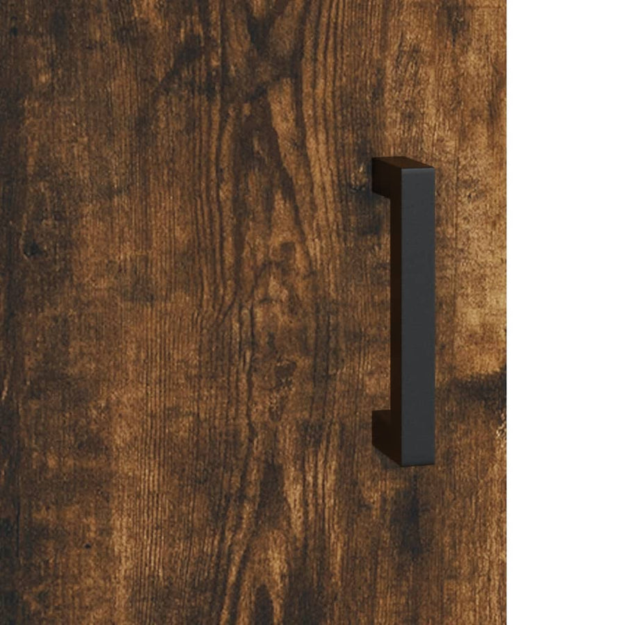 Hoge Kast 69,5X34X180 Cm Bewerkt Hout Kleurig Gerookt eiken