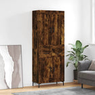 Hoge kast 69,5x34x180 cm bewerkt hout gerookt eiken
