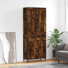 Hoge Kast 69,5X34X180 Cm Bewerkt Hout Kleurig Gerookt eiken