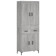 Hoge Kast 69,5X34X180 Cm Bewerkt Hout Eikenkleurig Grijs sonoma