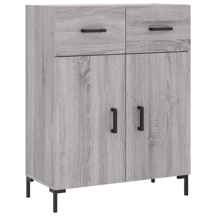 Hoge Kast 69,5X34X180 Cm Bewerkt Hout Eikenkleurig Grijs sonoma