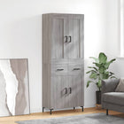 Hoge kast 69,5x34x180 cm bewerkt hout grijs