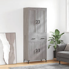 Hoge Kast 69,5X34X180 Cm Bewerkt Hout Eikenkleurig Grijs sonoma